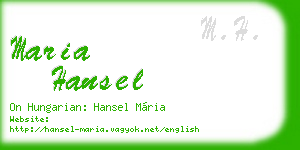 maria hansel business card